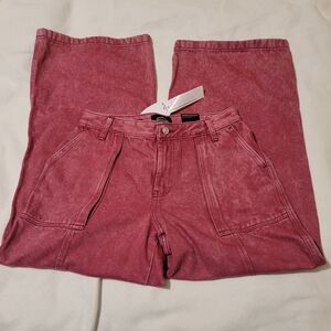 High-Rise Wide Leg Jeans in Rose Wash